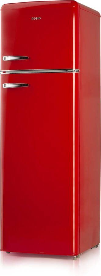 Domo DO929RKR Koel-vriescombinatie Retro 246 L 193 L koel + 52 L vries Rood