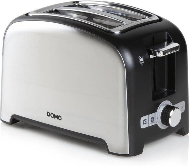 Domo DO959T Broodrooster Toaster 2 sleuven Opwarmrek RVS
