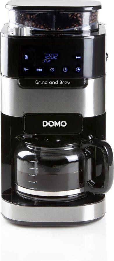 DOMO Elektro Domo DO721K Koffiemachine met bonenmaler RVS Zwart
