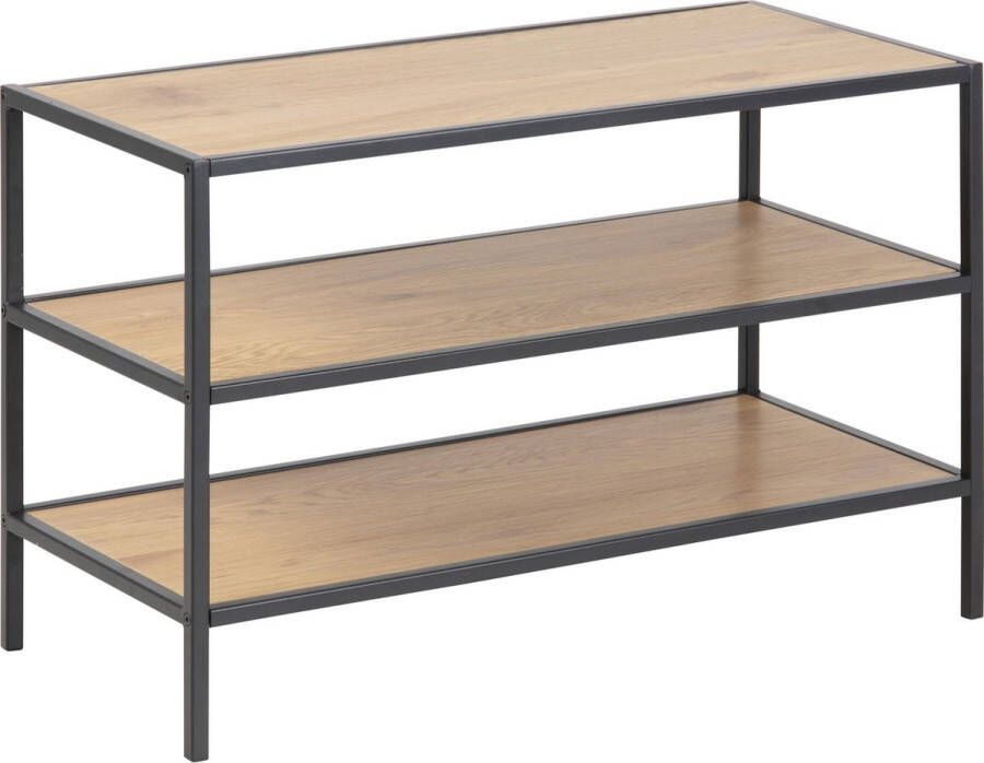 Domo Meubelen-Online Honkytonk Schoenenrek 3 planken wild eiken 35x77x50cm Industrieel