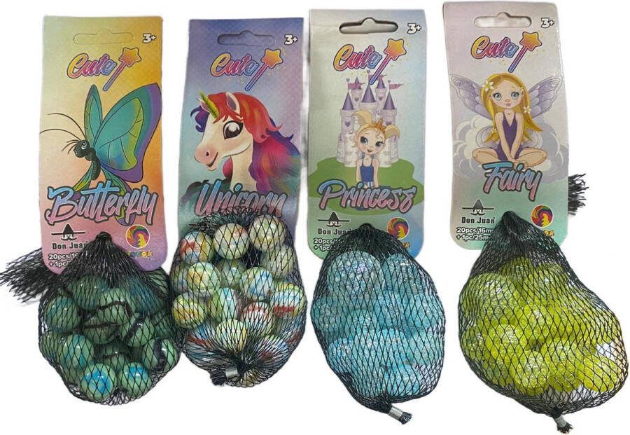Don Juan Knikkers 84 stuks Cute collection 4 x 21 stuks