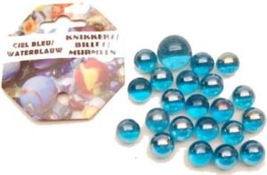 Don Juan Knikkers Aqua blauwe kristal knikkers 21 stuks Buitenspeelgoed