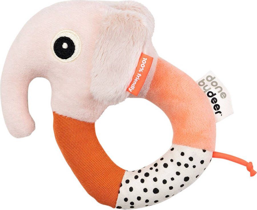 Done By Deer Sensory Ring Rattle Elphee Powder