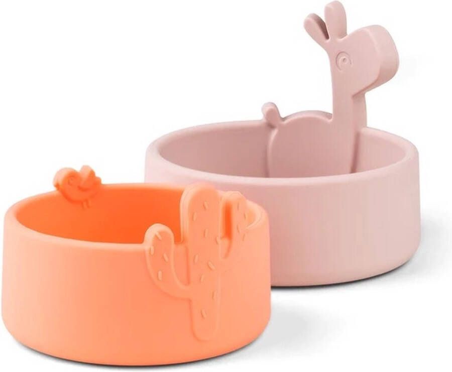 Done By Deer Silicone Bowl Set 2 Lalee Powder Coral