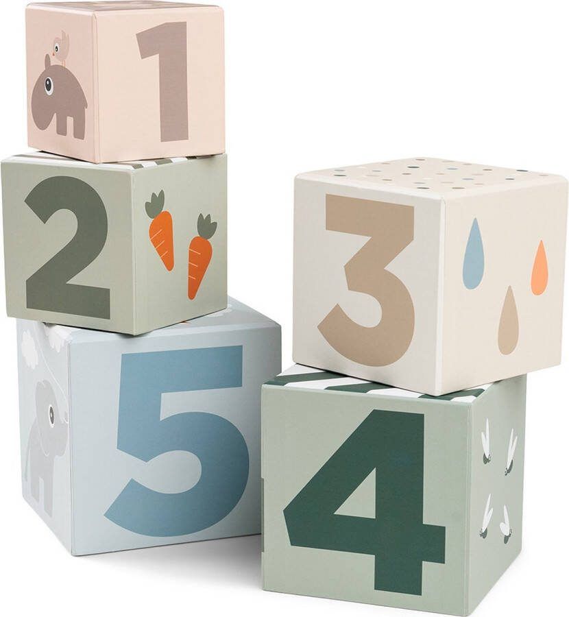 Done By Deer Stapelblokken Set 5 Deer Friends Colour Mix