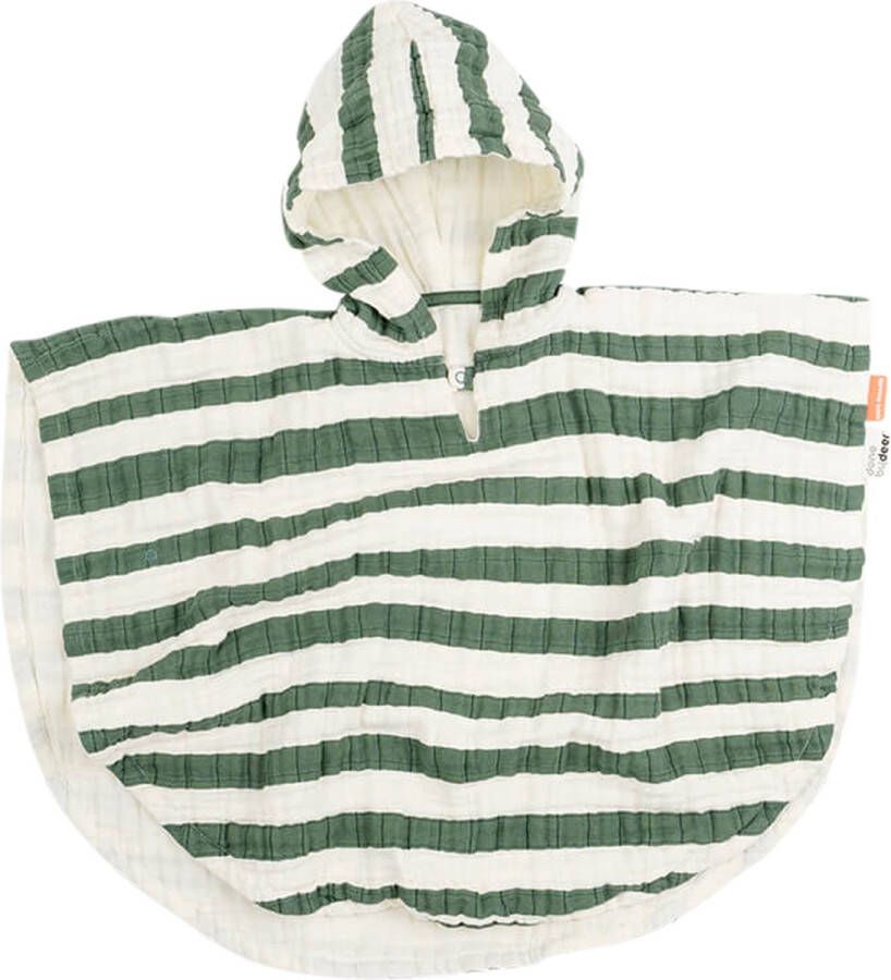 Done By Deer Stripes Poncho Green