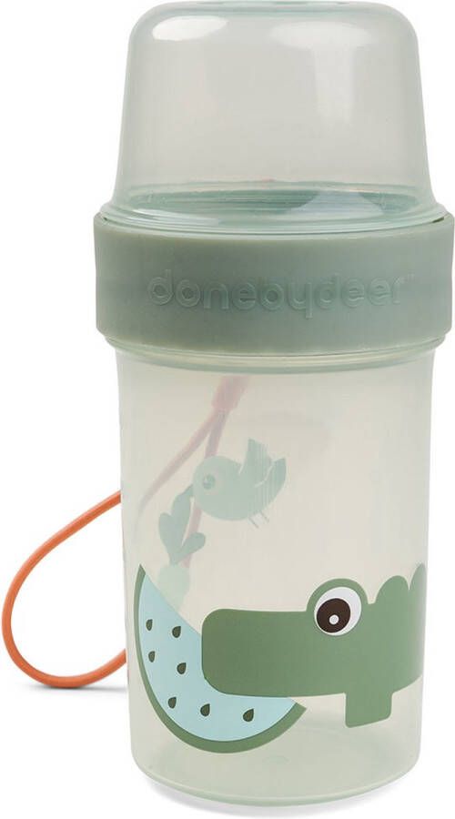 Done By Deer To go 2-way snack container L Croco