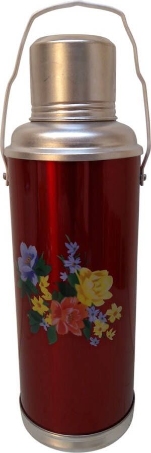 DongDong Chinese Thermoskan 1 2 Liter Rood Bloemen dessin