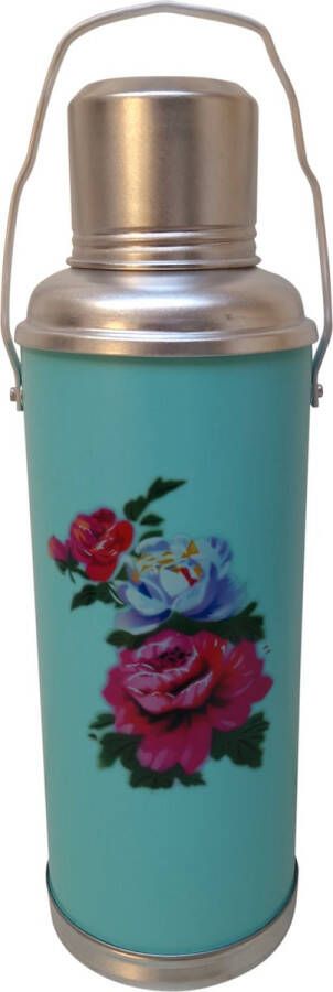 DongDong Chinese Thermoskan 1 2 Liter Turquoise Roos dessin