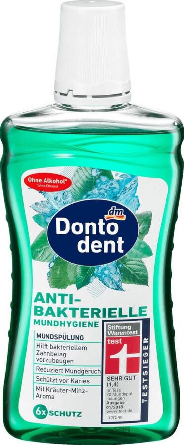 Dontodent Mondspoeling antibacteriële mondhygiëne Zonder alcohol (zonder ethanol) (500 ml)