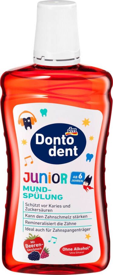 Dontodent Mondwater junior bessensmaak vanaf 6 jaar 500 ml