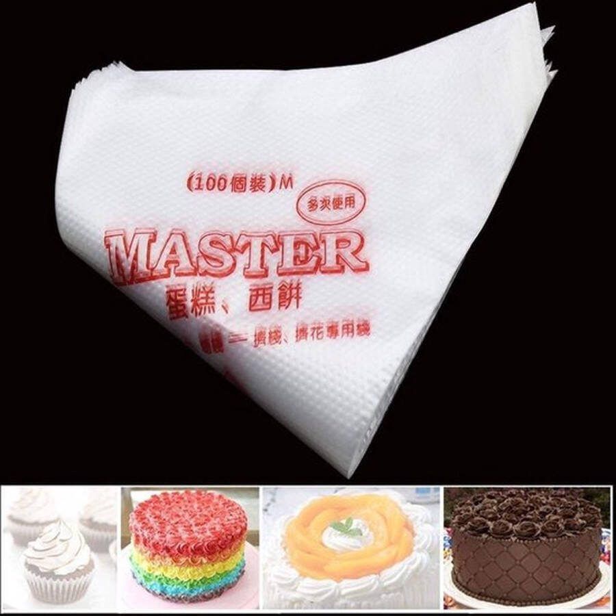 Doodadeals 100 Pack Wegwerp Slagroom Spuitzakken Large Garneerspuit Spuitzak