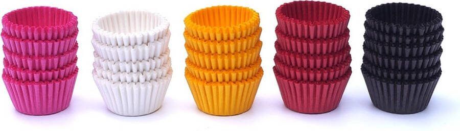 Mini Papieren Cupcake Vormpjes 500 stuks Kleuren Ø 2.5 cm Mini cupcake vormpjes Cupcakevormpjes