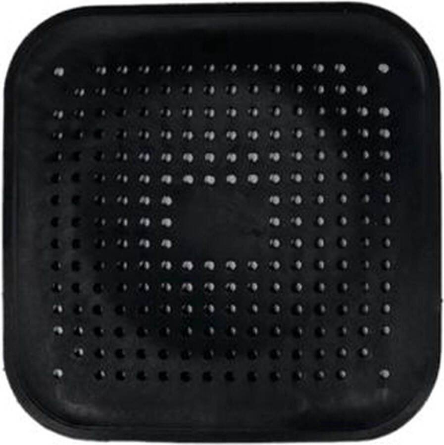 Doodadeals Afvoerzeef Douche – Doucheput Matje – Met Zuignappen – Haarvanger – Gootsteen Zeef – Zwart – Vierkant – 14 cm – 1 Stuk