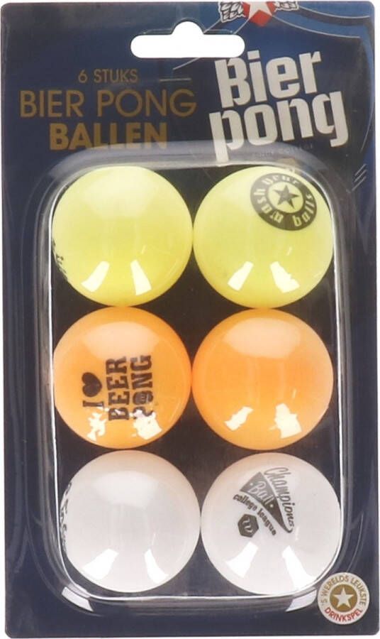 Doodadeals | Bier Pong Ballen | I Love Beer Pong Games | Beerpong ballen | 6 stuks