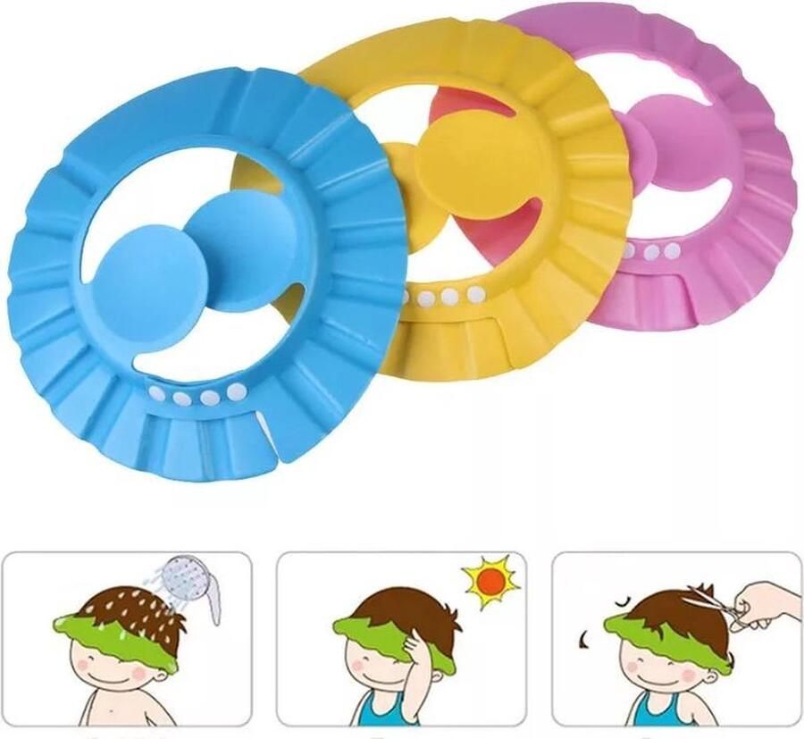 Doodadeals Douchekap Kind – Douchekapje Kinderen – Douchemuts – Badmuts – Haren Wassen Kind Hulpstuk – Shower Cap – Geel
