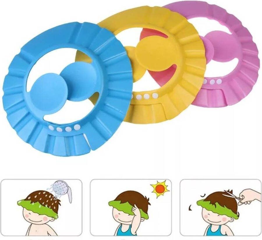 Doodadeals Douchekap Kind – Douchekapje Kinderen – Douchemuts – Badmuts – Haren Wassen Kind Hulpstuk – Shower Cap – Blauw