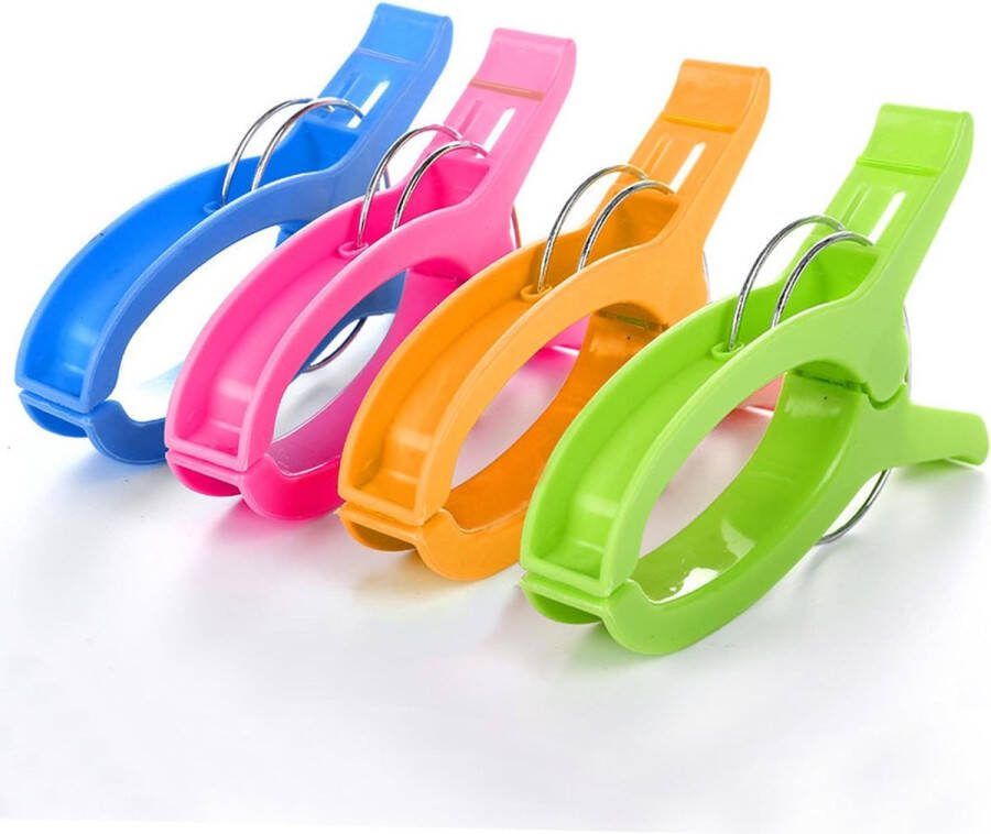 Doodadeals Grote Handdoekclips – Strandlaken Knijpers – Badlaken – Klemmen – Handdoekknijpers – Strandstoel – Multicolor – 4 stuks