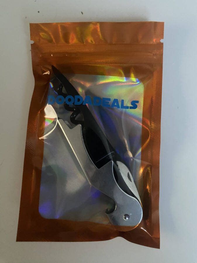 Doodadeals Kelnersmes – Sommeliersmes – Kurkentrekker Wijn – Wijnopener RVS en Kunststof – Zwart