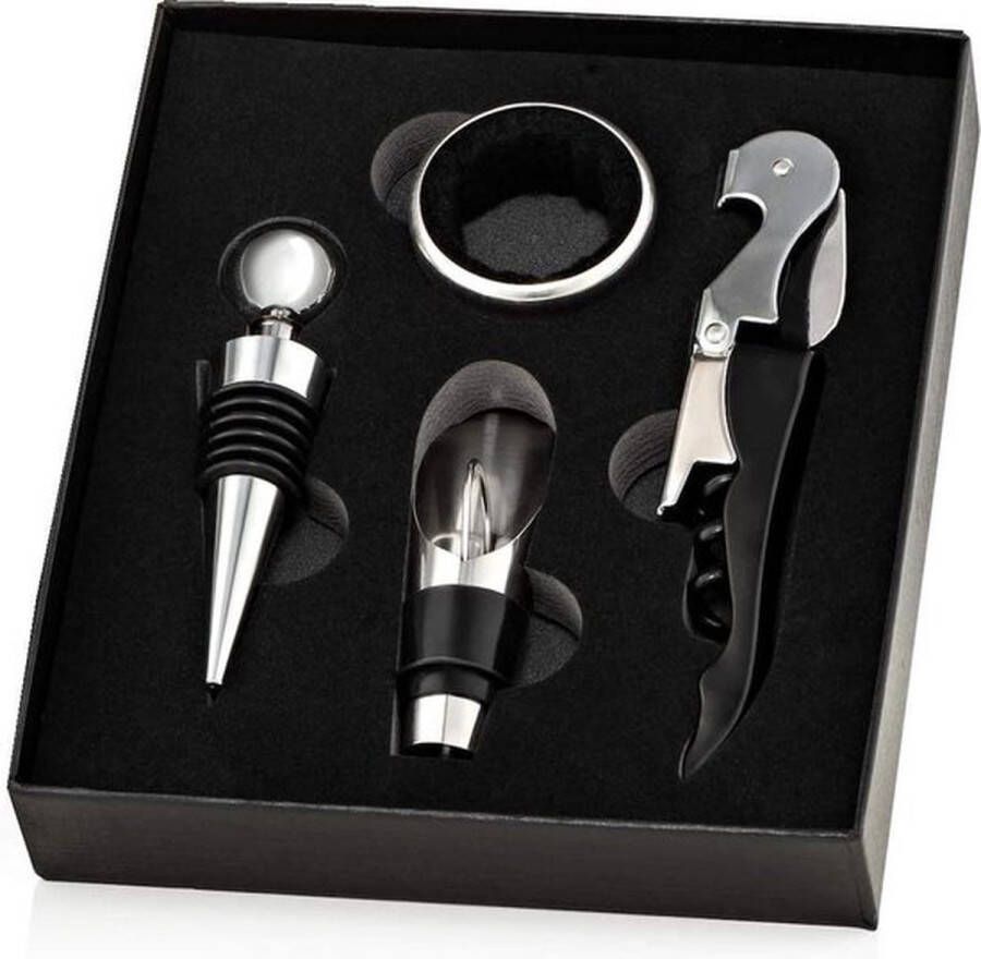 Doodadeals Luxe Kurkentrekker Set Wijnopener RVS Zilver Cadeautip
