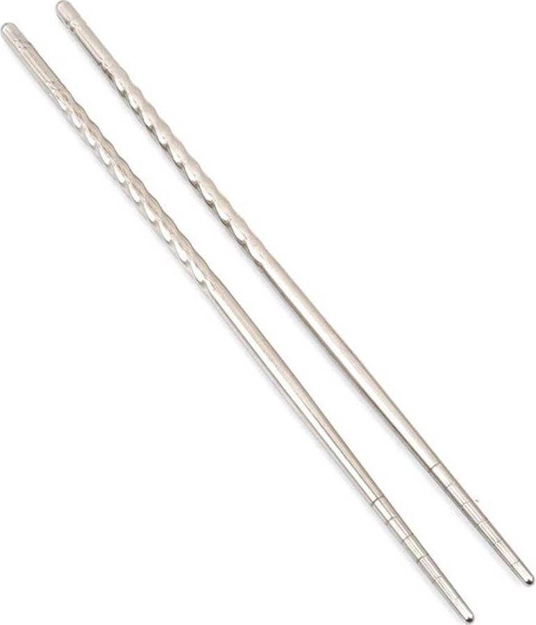 Doodadeals Metalen Japanse eetstokjes Metal Chopsticks zilveren eetstokjes 2 paar