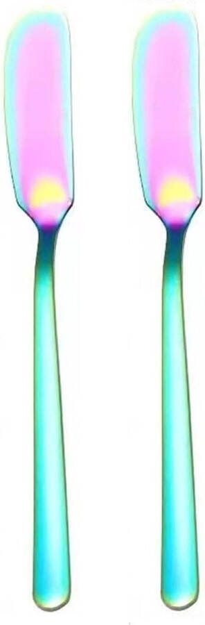 Doodadeals Smeermessen – Smeermessenset – Botermesjes – Kaasmesjes – Smeer Mesjes – Regenboog – 2 Stuks