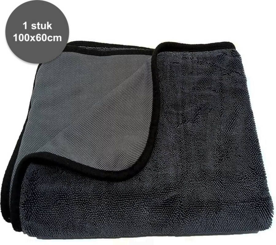 Dooki Microvezeldoek – Droogdoek – Raamdoek Streepvrij – Droogdoek Auto – Microvezeldoeken – Schoonmaakdoekjes – Auto droogdoek – Auto schoonmaak – Antraciet – 100 x 60cm