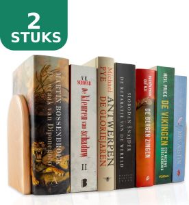 Doorgelezen Boekensteunen Beukenhout Set van 2 Boekensteunen Boekenstandaard Boekenhouder Verbeterd en Vernieuwd