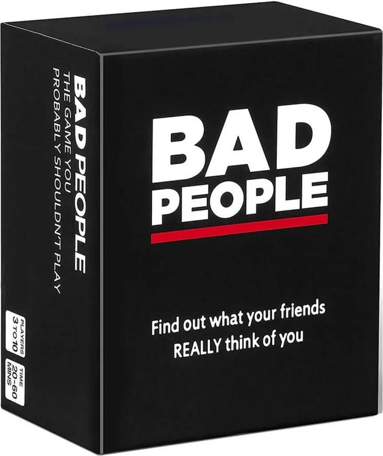 Doos BAD People XXL Kaartspel Extra groot Gezelschapsspel Ontdek wat je vrienden echt van je vinden Spel Grappig Drankspel Cardgame