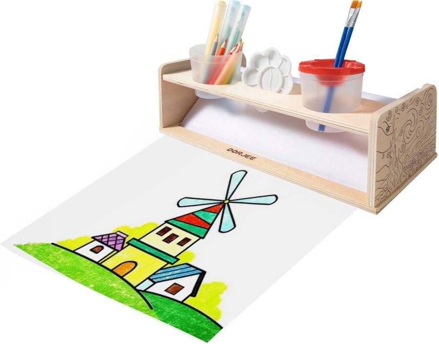 Dorjee houten papierrolhouder met papierrol