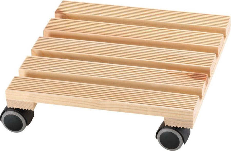 Dörner + Helmer Plantentrolley Lounge 30 x 30 cm Licht Gebeitst Plantenroller Hout