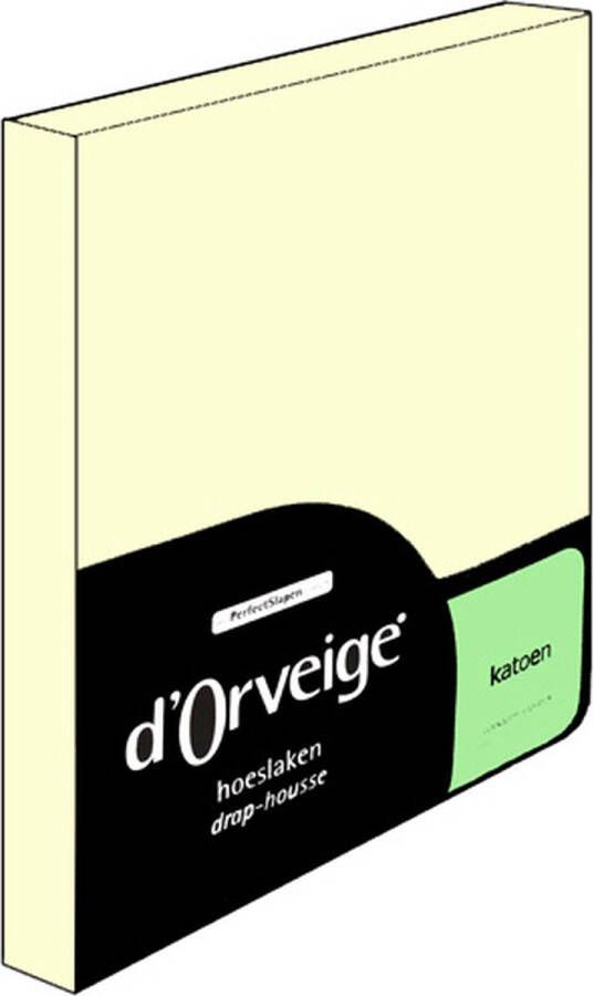 D'Orveige Hoeslaken Katoen Eenpersoons 80x210 cm Creme