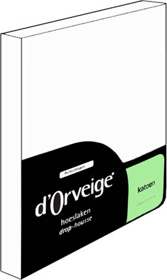 D'Orveige Hoeslaken Katoen Tweepersoons 160x210 cm Wit