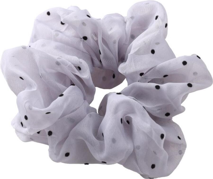 Dottilove Zwart Punten Monochrome Scrunchie Grijs Haarklem Sierklem Haar accessoire Sier accessoire