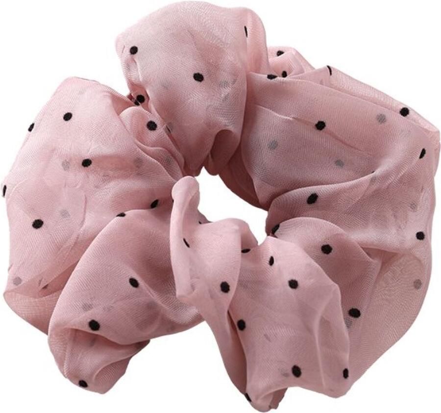 Dottilove Zwart Punten Monochrome Scrunchie Roze Haarklem Sierklem Haar accessoire Sier accessoire