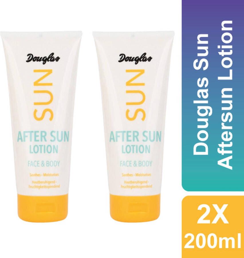 Douglas Cosmetics Douglas Sun After Sun Lotion Face & Body Aftersun Voordeelverpakking 2 x 200 ml Verzorging na de Zon Hydratatie en Herstel voor een Stralende Huid