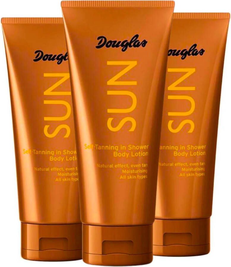 Douglas Sun Self-Tanning In Shower Body Lotion Zelfbruiner 3 x 200ml
