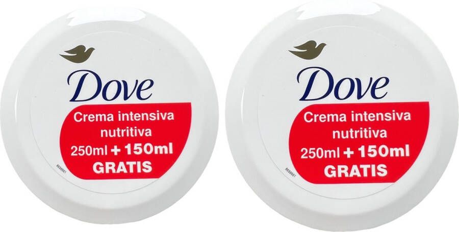 Dove 2 stuks Creme 400 ml (250ml + 150ml Gratis) Intensief Voedende creme