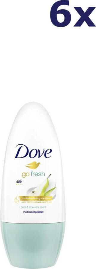 Dove Deodorant Roller Peer & Aloe Vera 6x50ml Voordeelverpakking
