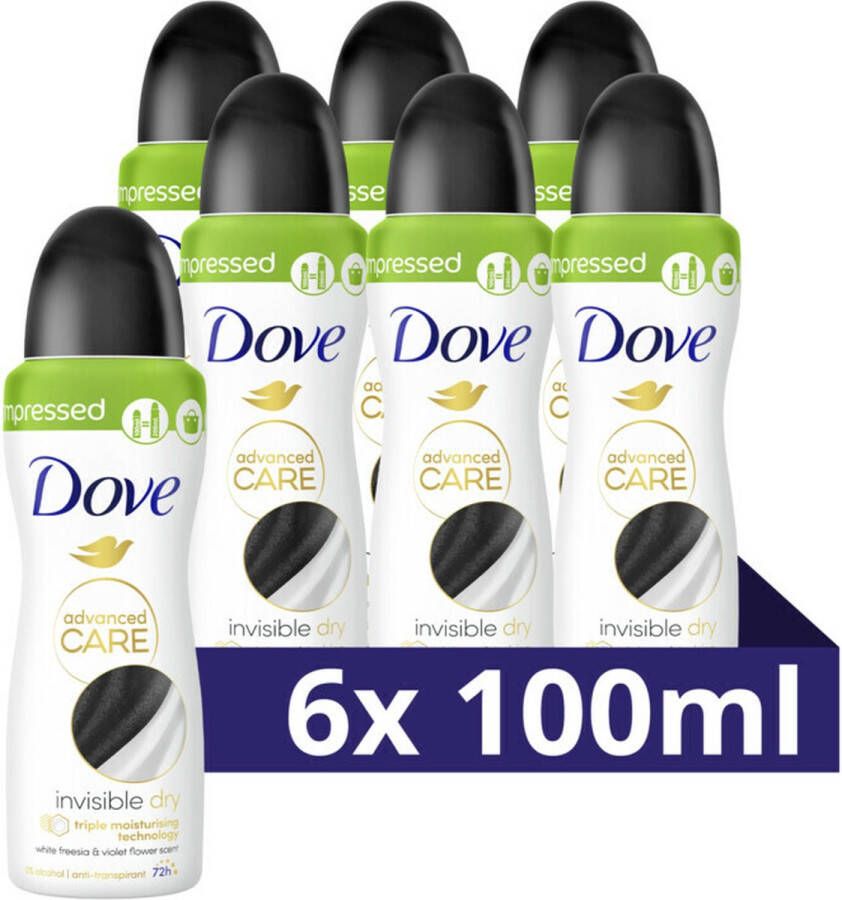 X6 Dove Invisible Dry Compressed Deodorant Spray 100 ML