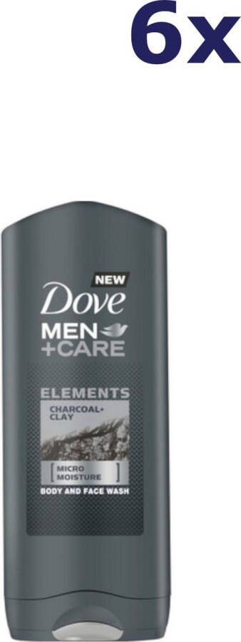 Dove Men+Care Dove Men + Care Body & Face Wash Charcoal + Clay 6 x 400 ml Voordeelpak