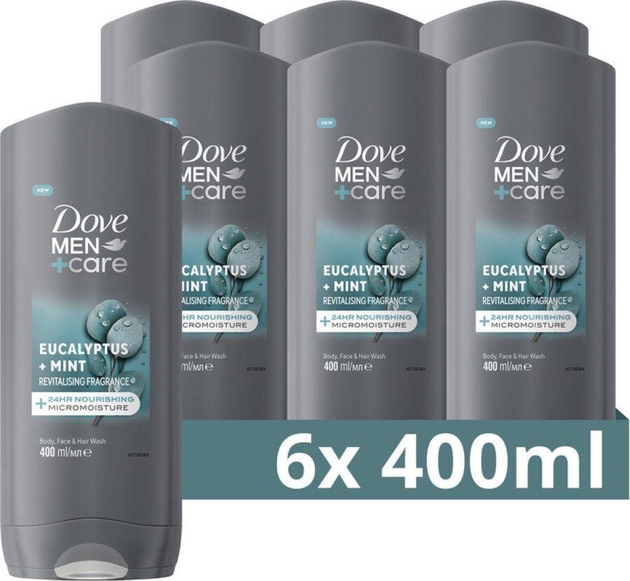 Dove 6x Douchegel Men+ Care Eucalyptus + Mint 400 ml