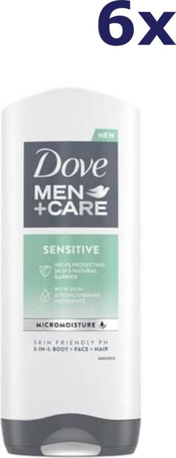 Dove 6x Douchegel Men – Care Sensitive gel 3 in 1 400 ml