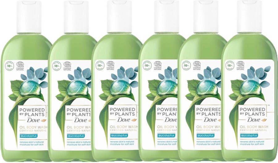 Dove 6x Douchegel Powered By Plants Oil Body Wash Eucalyptus 250 ml