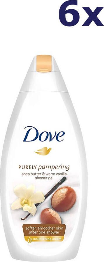 Dove 6x Douchegel – Purely Pampering Shea Butter & Vanille 500 ml