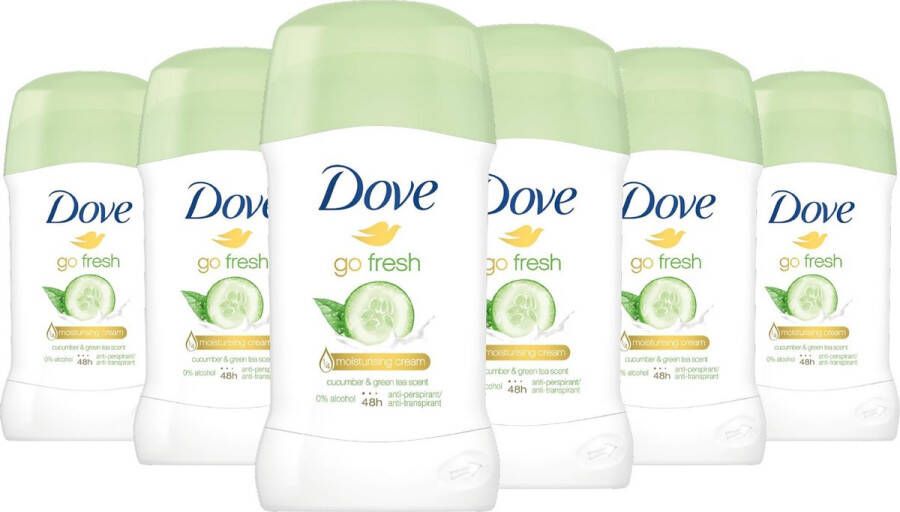 Dove 6x40ml Stick Go Fresh Cucumber & Green Tea Voordeelverpakking