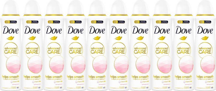 Dove Advanced Care Calming Blossom Deodorant Spray 10 x 150 ml Verzorgend Deodorant Spray met Vitamine B3