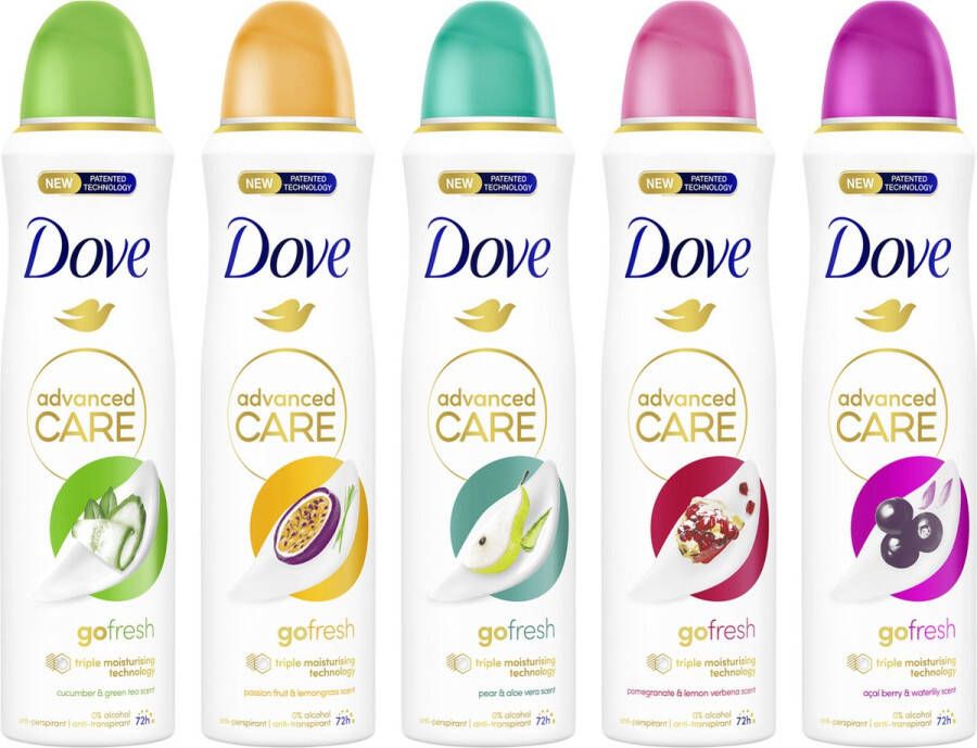 Dove Advanced Care Go Fresh Anti-Transpirant Deodorant Spray Geschenkset 5 x 150 ml Voordeelverpakking