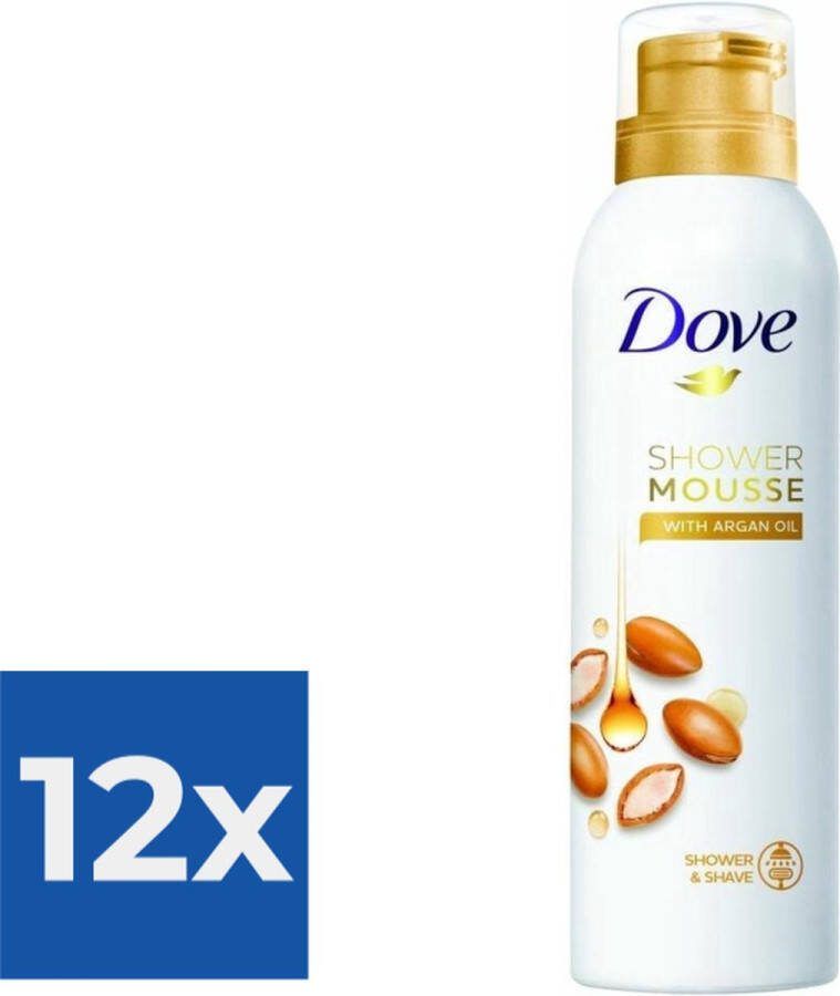 Dove Argan Oil 200 ml Shower Foam Voordeelverpakking 12 stuks