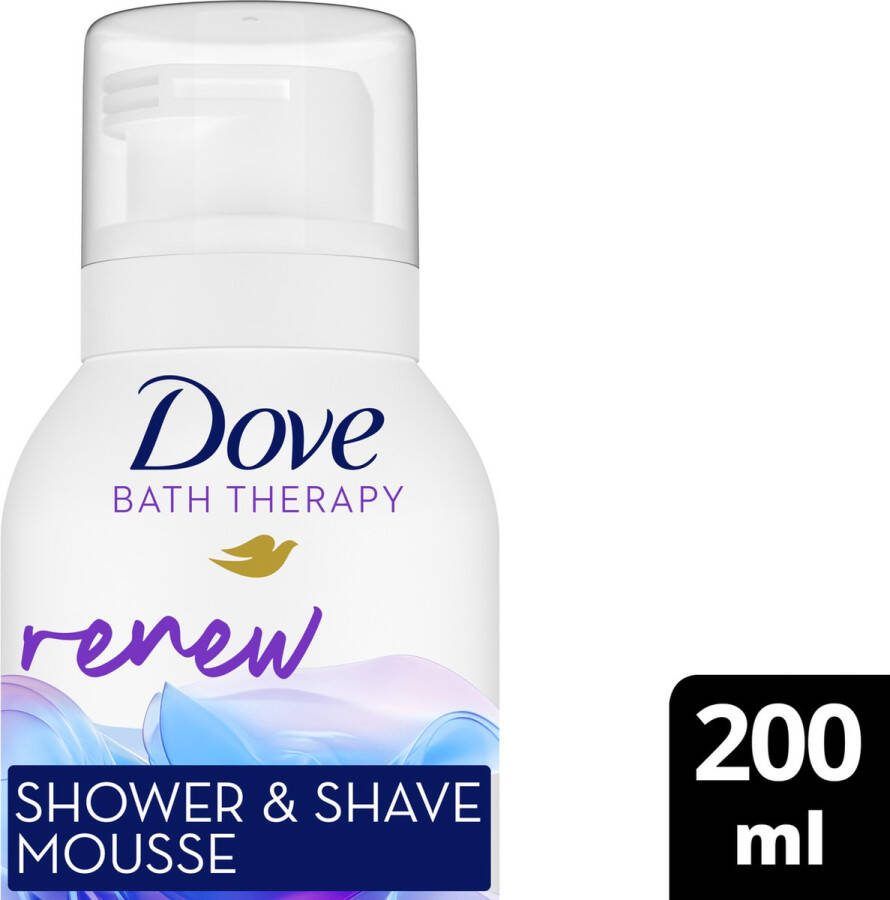 Dove Bath Therapy Renew Doucheschuim en Scheerschuim geschikt om mee te scheren onder de douche met Pro-Peptide Technologie 1 x 200 ML